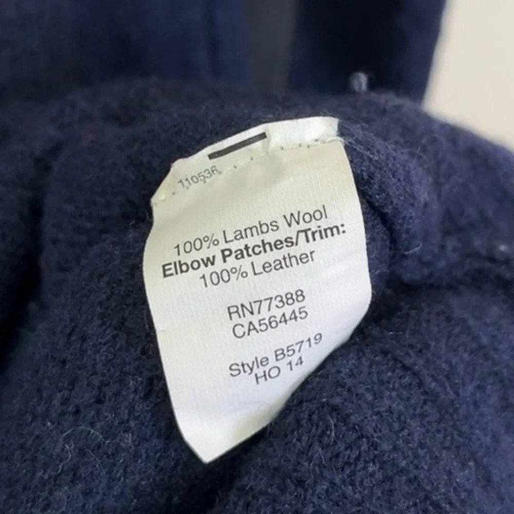 Madewell Lambswool Leather Trim Navy Cardigan - Picture 9 of 12
